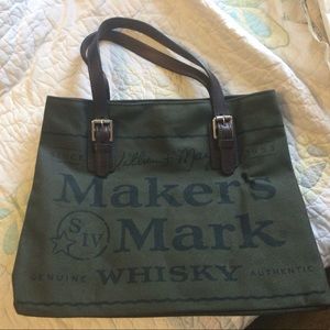 Makers Mark large tote by Rebecca Ray, olive, new